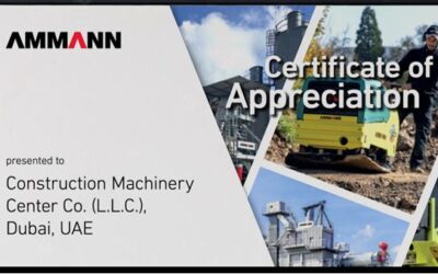CMC receives ‘Certificate of Appreciation’ from Ammann (our business partner in CMC)