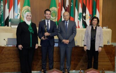 The League of Arab States honors Engineer Ahmad Sabra within the activities of the Arab Sustainability Day in Cairo, Egypt.